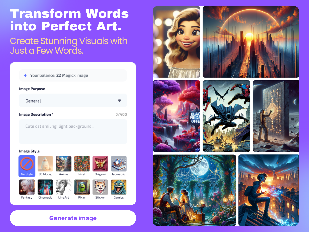 screenshot of AI Magicx